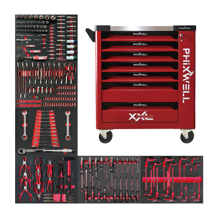719503 PHIXWELL 249pcs ツールキャビネットツールセット