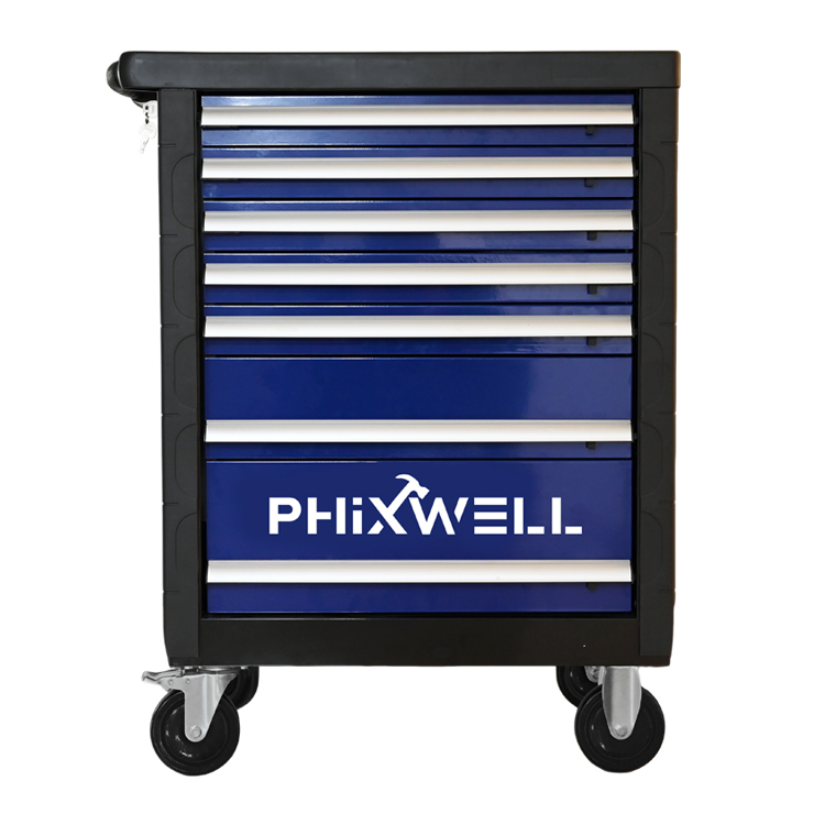 719511 PHIXWELL 7 引き出しツールキャビネット、プラスチックコーナープロテクターとカバープレート付き