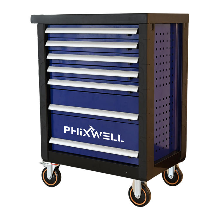719511 PHIXWELL 7 引き出しツールキャビネット、プラスチックコーナープロテクターとカバープレート付き